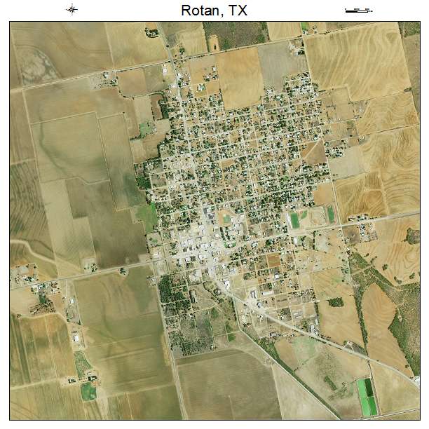 Aerial Photography Map of Rotan TX Texas