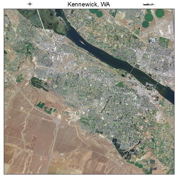 Aerial Photography Map of Kennewick, WA Washington