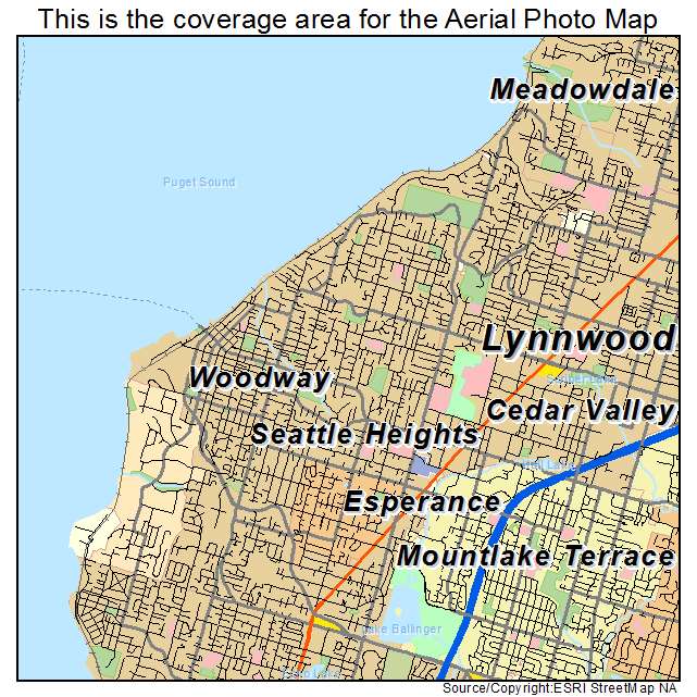Aerial Photography Map of Edmonds, WA Washington